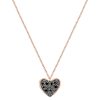 Women KORLOFF Fine Jewellery | Korlove 18K Rose Gold Black Diamond Heart Pendant Necklace