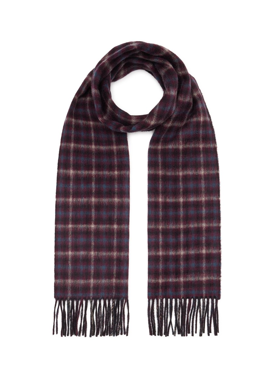 Men JOHNSTONS OF ELGIN Scarves | Traditional Chequered Reversible Cashmere Scarf