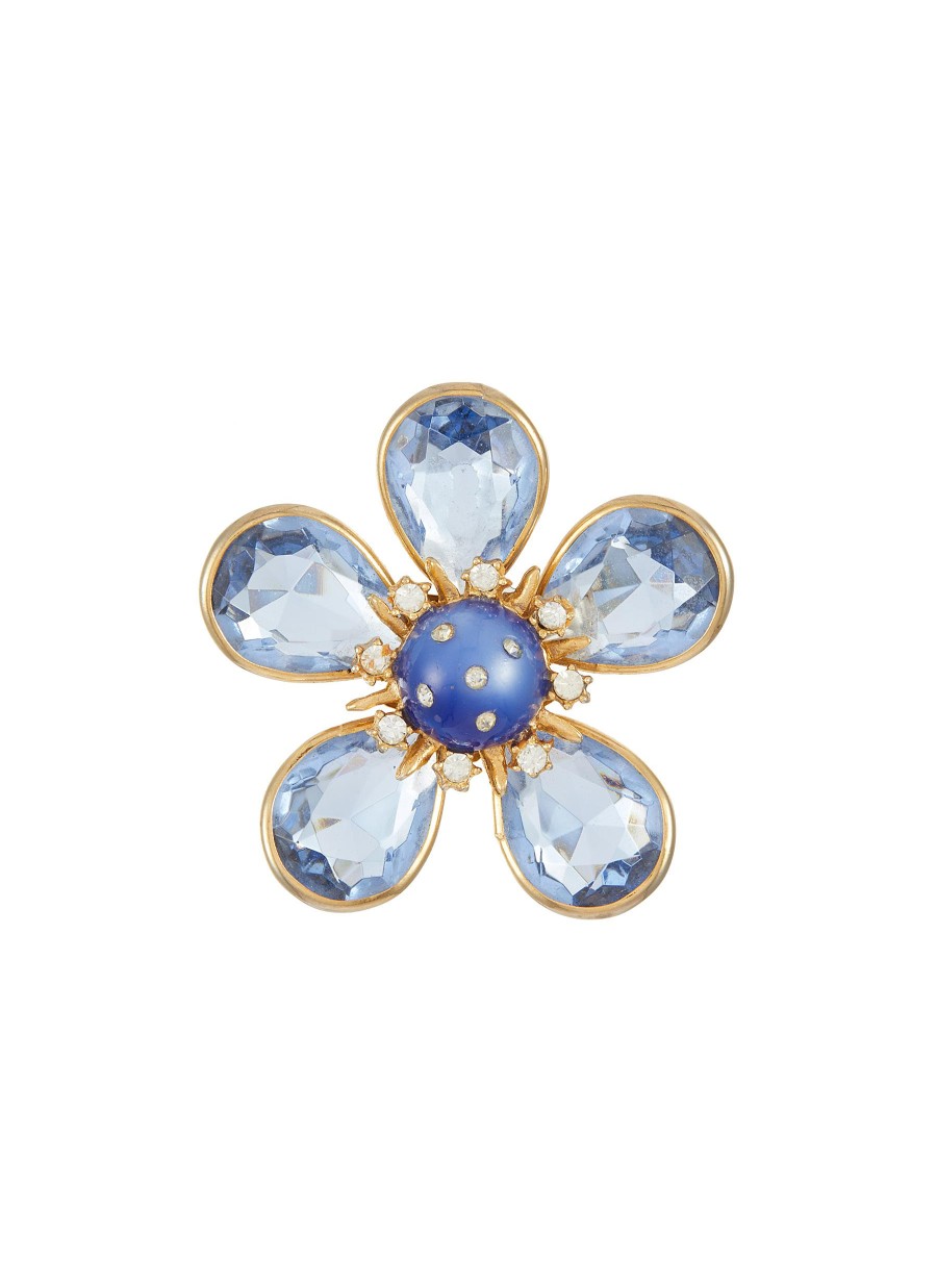 Women LANE CRAWFORD VINTAGE ACCESSORIES Vintage Accessories | Gold Tone Glass Diamante Flower Brooch