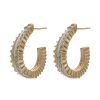 Women LANE CRAWFORD VINTAGE ACCESSORIES Vintage Accessories | Panetta Gold Toned Metal Diamante Hoop Earrings